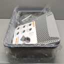 Cat Litter Box Stainless Steel Enclosure, Comfortable Space for Large Cats and Kittens, Easy to Clean Smooth Surface, Durable Metal Build with Cover, Litter Pad, Footboard and Shovel (Dark Gray)