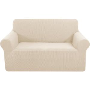 U-NICE HOME Loveseat Cover Stretch Couch Cover Sofa Cover Sofa Slipcover Furniture Protector for 2 Cushion Couch Sofa Pet Friendly(Loveseat, Beige)