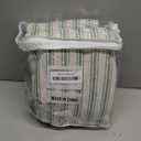 Farmhouse Shower Curtain with Ruffle Hem Linen Shower Curtains for Bathroom Country Vintage Rustic Natural Fabric, Cream-Green Stripe 72" W x 96" L