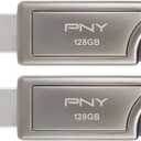 PNY PRO Elite USB 3.1 Flash Drive 128GB 2-Pack – Premium Metal Design, Up to 400MB/s Read & 180MB/s Write – Compatible with PC & Mac, USB 3.0/2.0 – Ideal for Gamers, Professionals & Large File Storage