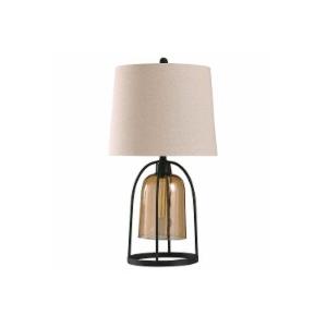 StyleCraft Malvern Industrial Table Lamp - Amber / Black