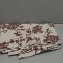 WOUVMA Extra Long Brown Shower Curtain Floral Cotton Linen Cottagecore Shower Curtain for Bathroom 90" L x 72" W