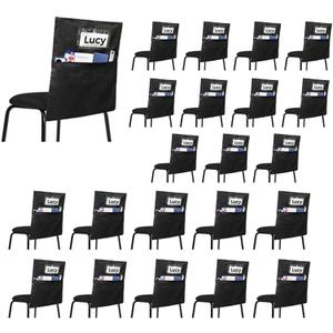 24 Pack Chair Pockets for Classrooms - Seat Sacks Organizer for K-2 Students, Durable Fabric Storage Pockets for School Supplies & Books