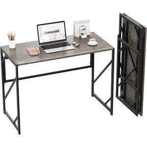 Elephance Folding Desk Writing Computer Desk for Home Office, No-Assembly Study Office Desk Foldable Table for Small Spaces, 31.5 Inch