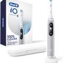 Oral-B iO Series 6 Rechargeable Electric Toothbrush with Visible Pressure Sensor to Protect Gums, 2 Minute Timer, 5 Cleaning Settings, 1 Replacement Toothbrush Head, and Travel Case, Grey Opal