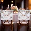 HunnmingRe 24 Pcs White Lace Chair Back Cover Bride and Groom Lace Chairs Sashes Bands Bulk Boho Embroidered Vintage Wedding Decorations for Country Wedding Bridal Shower Birthday Party Decorations