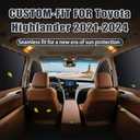 ZATOOTO Car Window Shades for Toyota Highlander 2021-2024, 4 Pcs Magnetic Car Window Covers - 100% Block Light Privacy Curtains, Side Window Sun Shade for Baby Breastfeeding, Sleeping, Camping