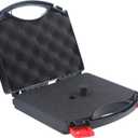 Small Hard Carrying Case with Pluck Foam Interior for Pistol, GoPro, Camera, and More - Outer Size 9 x 7.7 x 2.2 Inches, Black