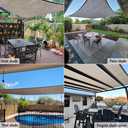 Sun Shade Cloth 8x8 FT, UV Block Outdoor Patio Shade Cover, Permeable and Tear Fade Resistant Rectangle Sunshade Fabric for Backyard, Porch, Pergola, Yard, Deck, Garden, Gray