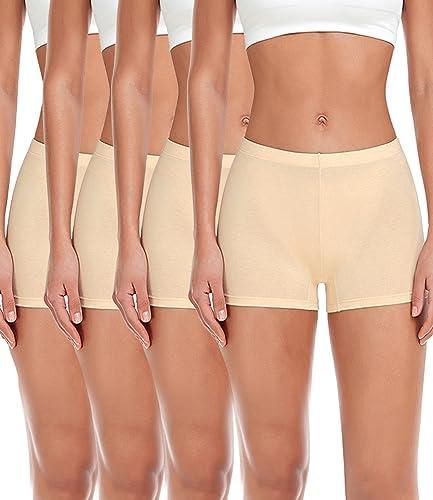 wirarpa Women's Boyshorts Panties Cotton Boxer Briefs for Ladies Underwear Shorts with Cotton Crotch, 4 Pack XL