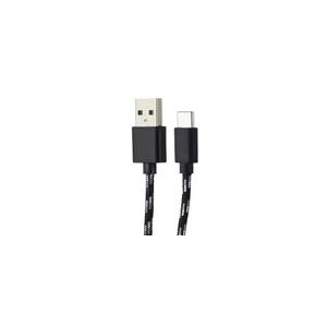 CELLCandy 6.5ft USB-A to USB-C Braided Charge & Sync Cable - Black/Silver
