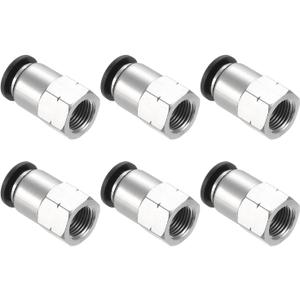 PATIKIL Push to Connect Fittings, 6 Pcs 8mm OD Tube to 1/8 Inch NPT Female Thread Air Line Quick Connect Fittings