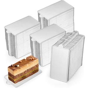 YEUIKERR 300 Pcs Rectangular Mini Cake Boards Silver Mini Cake Bases for Cupcakes,Cake Slices,Treats, Cheesecake,Dessert, Pastry Base
