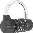 Gym Locker Lock 5 Letter Word Lock Safety Padlock Combination Lock for School Gym Locker,Sports Locker,Fence,Toolbox,Case,Hasp Storage (1, Black)