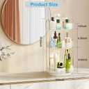 360 Rotating Makeup Organizer, 3 Tier Large Capacity Lazy Susan Bathroom Counter Organizer, Skincare Organizers, Spinning Perfume Organizer & Vanity Organizer Countertop (Golden Clear, 3 Tier)