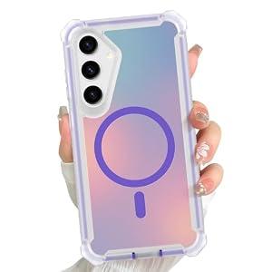 LEOMAKRON Made for Samsung Galaxy S25 Plus Case Iridescent Laser, Purple