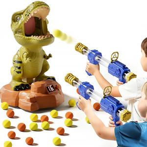 Siwuoke Dinosaur Shooting Game with Auto-Moving Target, 2 Air Blasters & 50 Foam Balls, Interactive Toy for Kids, Gift for Boys & Girls Ages 3 4 5 6 7 8 Years Old (Green)
