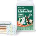 Pet Soft Disposable Dog Diapers - Male Dog Wraps Wetness Indicator, Ultra Absorbent Puppy Diapers Male for Excitable Urination or Incontinence, 24pcs, XS