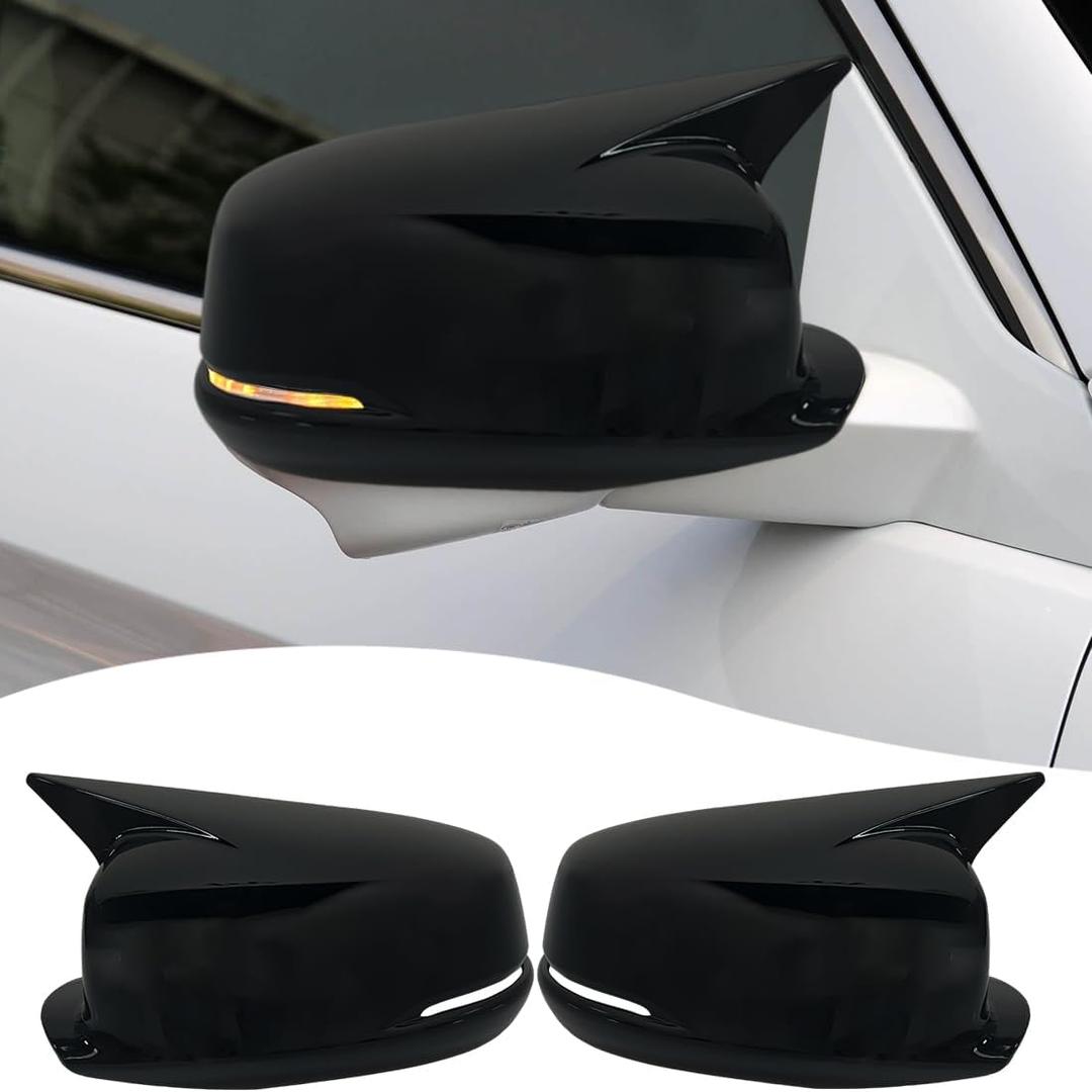 Side Mirror Cover, for 9th Honda Accord 2013 2014 2015 2016 2017 2PCS Turn Signal housing Cover car Accessories-Bright Black.for EX-L EX Touring V-6 Modelwith Turn Signal Cutout