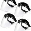 4 Pcs Clear Safety Face Shield for Grinding & Cutting, Lightweight Full Impact Resistant with Adjustable Ratcheting Headgear Face Shield Mask for Work Chemical Woodworking Industrial, Black