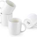 GBHOME 12 OZ Off White Coffee Mugs Set of 4, Porcelain Coffee Cups with Large Handle for Man, Woman, Light Weight Mugs for Latte/Cappuccino/Cocoa/Milk, Dishwasher & Microwave Safe