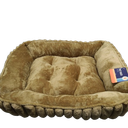 Large Cat Beds - Orthopedic Dog Bed for Medium Dogs, Rectangle Pet Bed with Fluffy Removable Washable Cover, 25x21x9inches, Camel