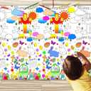 JUNQIU Easter Coloring Tablecloth for Kids, 71 * 48 in Giant Coloring Poster, Crafts for Kids Activities Classroom Party Gifts - Easter Decorations