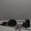 Fire Beauty Fireplace Tools Set 5 Pieces Wrought Iron Fire Place Pit Poker Holder 31" H (Black)