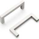 Heritage Designs Contemporary Pull 3 Inch Center to Center Satin Nickel Finish (10-Pack)