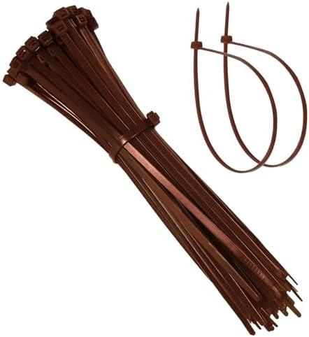 EKIND Cable Zip Ties 8 Inch - 100 Pack Self Locking Nylon Wire Ties for Electric Cables, Home, Office, Garage, Indoor and Outdoor Use (Brown)