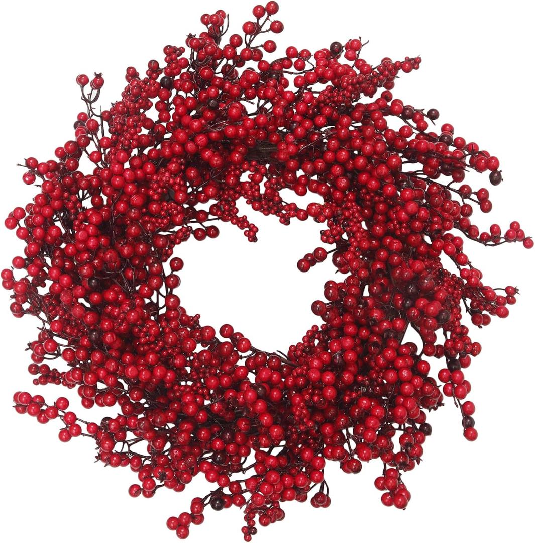 22 inches Christmas Wreath Door Wreath Stunning Red Berry Wreath Christmas Decoration