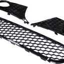 ApplianPar Front Lower Bumper Grill Grille Honeycomb Mesh with Left Right Side Fog Light Cover for VW Golf Jetta SportWagen MK6