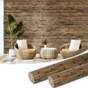 Art3d Natural Bamboo Wall Panel for Interior Wall Decor, Renewable Pole Wrap Wainscoting Paneling for Wall Ceiling Furniture Cabinet Office, 48 x 96 Inch, 2-Pack - Dark Burned