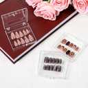 SHENLIU 50 Pack Press on Nails Packaging Box, Clear Acrylic Press on Nail Storage Box with 120 Adhesive Double Sided Tape, Fake Nails Storage Case Nail Display for NailArt Salon Business Supplies