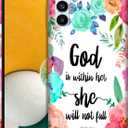 for Samsung Galaxy A13 5G, Samsung A13 5G Case - God is Within Her She Will Not Fall Printed Cute Slim Fit Plastic Protective Designer Back Phone Case/Cover for Samsung A13 5G White