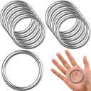 Hotop Metal O Ring Seamless 304 Stainless Steel Rings Welded Multi-Purpose Smooth Round Ring for Hanging Flower Basket Crafts(10 Pcs,2 Inches)