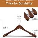 AMKUFO Wide Shoulder Wooden Hangers 8 Pack Coat Hanger with Non Slip Pants Bar, Heavy Duty Suit Hanger Wood Clothes Hangers with Smooth Finish 360 Swivel Hook for Sweater Jackets Shirts Walnut