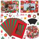 Fovths 436 Pieces Christmas Picture Frame Craft Kit for Kids Include Foam Photo Frames Christmas Foam Self Adhesive Stickers Magnet Art DIY Christmas Ornament for Xmas Party Favor, Home Decor