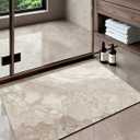 Color&Geometry Beige Stone-Texture Bathroom Rug, Ultra-Thin, Non Slip, Washable and Quick Dry Shower Mat, 17"x30" Small Luxury Shower Mat for Bathroom Floor/Outside Shower
