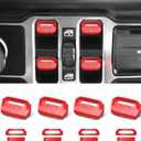 4PCS Upgraded Window Switch Button Cover Compatible with Jeep Wrangler JL JLU 2018-2025 and Gladiator JT 2020 2021 2022 2023 2024 2025 Wrangler 4xe Interior Accessories(Bright Red) (2018-2025 (Bright red))