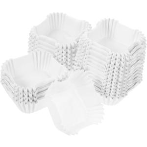 1000 Pcs Square Paper Muffin Cups - Disposable Baking Liners for Cupcakes and Desserts Greaseproof White Cake Wrappers for Parties and Events (6.50X6.50X2.50CM)