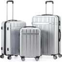Silver 3pc Luggage Set 20in 24in and 28in