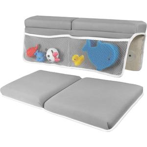 Baby Bath Kneeler and Elbow Rest Pad Set - Non-Slip Quick Dry Bath Kneeling Pad and Bath Elbow Rest Pad with Pockets for Baby Bath Essentials