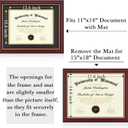 15x18 Diploma Frames with 11x14 Black Mat Display Documents 11 x 14 or 15 x 18 without Mat, 14x11 Cherry Red Frame for Wall Mounting