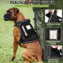 Tactical Dog Harness and Leash Set for Large Dogs,Heavy Duty No Pull Service Dog Vest and 10 Patches with Dog Seat Belt,Reflective Adjustable Pet Harness for Training Walking Hiking Black L