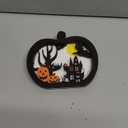 FOIMAS Halloween Wooden Table Sign,Light Up Pumpkin Table Centerpiece Topper for Halloween Table Top Party Decoration SupplyUPGRATED)