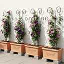 Thealyn 4 Pack 43 Inch Plant Trellis for Potted Plants, Metal Garden Trellis for Climbing Plants, Indoor Outdoor Decorative Vine Support for Pots, Wave Shape, Black