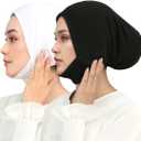Hijab Beanies Cap Undercaps Slouchy with Elasti Non-Slip Caps Under Scarf for Women