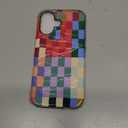 Jusy Compatible with MagSafe Checkerboard Case for iPhone 17, Cute Aesthetic Checkered Magnetic Phone Case, Soft TPU and Hard PC Protective Phone Cover for Women GirlsShiny - Colorful