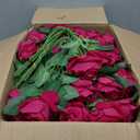 150 Pcs Roses Artificial Flowers, Silk Hot Pink Artificial Flowers Petals Long Stem Roses for Wedding Bouquet Home Party Decor